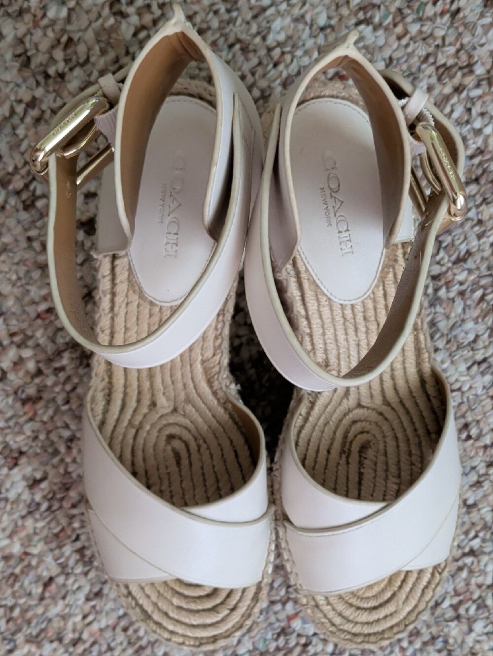 Coach Cream Espadrille Wedge Sandals - Picture 2 of 4